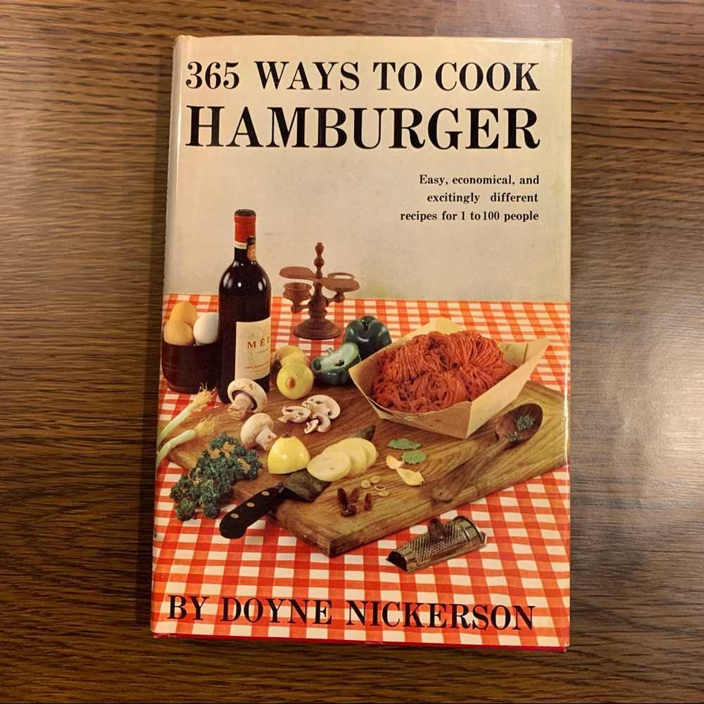 Vintage 365 Ways To Cook Hamburger // 1960s Cookbook // Hardback Cover
